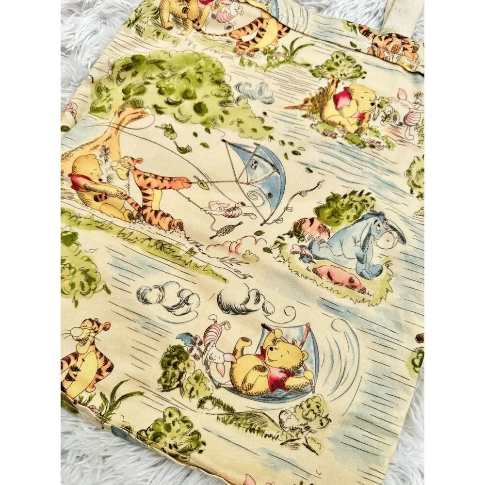 Vintage Classic Winnie the Pooh Fabric Tote Bag Handmade